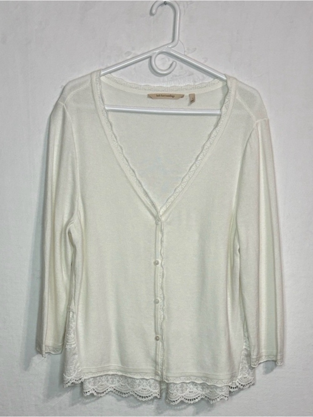 Soft Surroundings Cream Sweater Cardigan